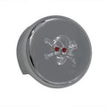 V-Twin 76636S Skull Round Horn Cover in Chrome Finish