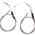 V-Twin 28-0111SP Stainless Steel Throttle and Idle Cable Set - 38 Inch