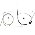V-Twin 28-0119SPK 43 Inch Stainless Steel Throttle and Idle Cable Set with Clear