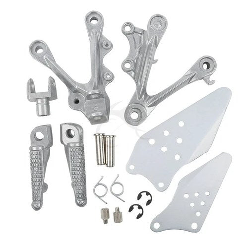 Front Rider Driver Footrest Foot Pegs Brackets Fit For Kawasaki Ninja ZX6R 09-18