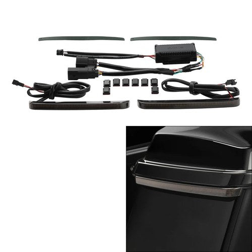 Smoke LED Saddlebags Run Brake Turn Signal Light Fit For Harley Touring 14-24