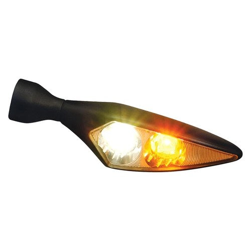Kuryakyn 2540 Micro Rhombus PL Series Black Front Driver Side Indicator Light