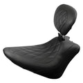 For Harley-Davidson Softail 12-17 Wide Tripper Black Solo Seat w Driver Backrest