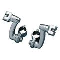 Kuryakyn 7986 Longhorn Offset Peg Mounts w 1-1/4" Magnum Quick Clamps Chrome