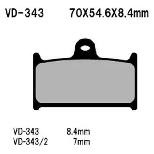 Vesrah VD-343/2 Front Organic Semi-Metallic Brake Pads
