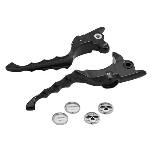 For Harley-Davidson Road King 2017-2021 Kuryakyn 1983 Zombie Gloss Black Levers