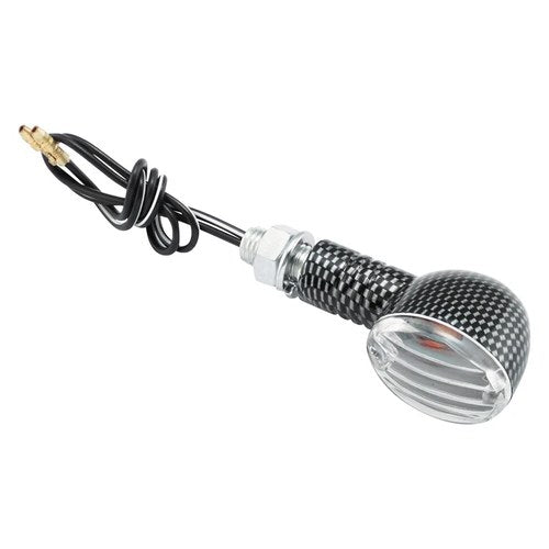 BikeMaster 266012 Mini-Stalk Carbon Turn Signal w Clear Lenses