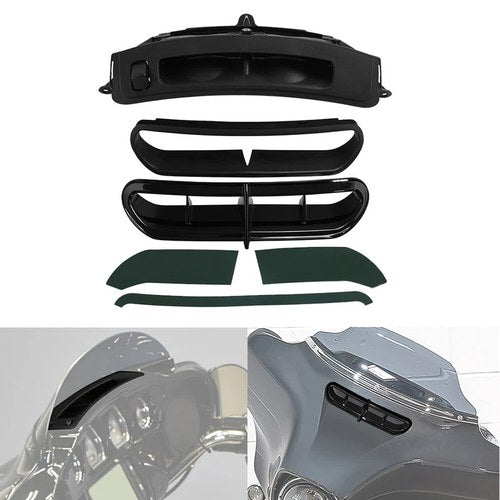 Inner Outer Fairing Vent Accent Black Fit For 14-Up Harley Electra Street Glide