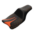 Black+Orange Driver Rider & Passenger Seat Pillion Fit for Harley Touring 09-23