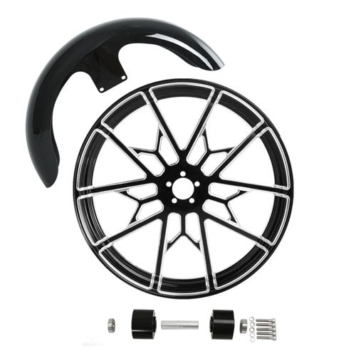 21" Front Wheel Rim Dual Disc Hub & Front Fender Fit For Harley Touring 1997-13