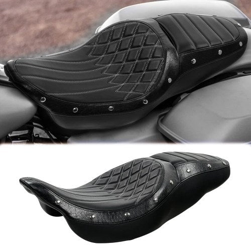 Driver Passenger Two-Up Seat Fit For Harley Touring Cvo Electra Road Glide 09-23