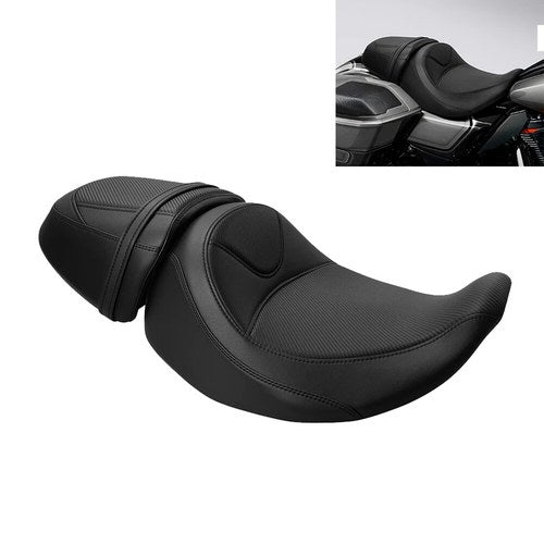 2 Up Seat Driver Passenger Black Fit For Harley Cvo Road Street Glide 2023-2024