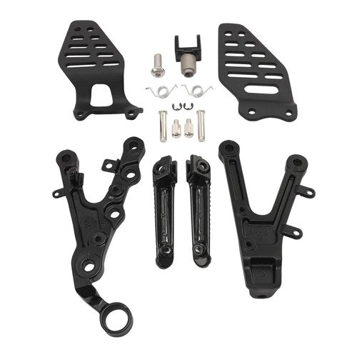 Black Front Rider Foot Rest Pegs Brackets Fit For Yamaha Yzf R6 2006-2016