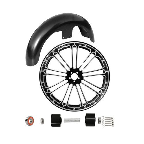 21'' Front Wheel Rim Dual Hub & Front Fender Fit For Harley Touring 08-23 ABS