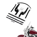 Black Windshield Screen Bracket Mount Kit Fit For Harley Road King Flhr 1994-Up