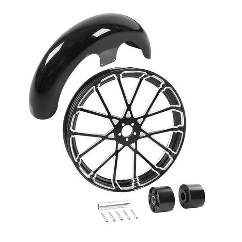 21" Front Wheel Rim Dual Disc Hub+Front Fender Fit For Harley Street Glide 08-13