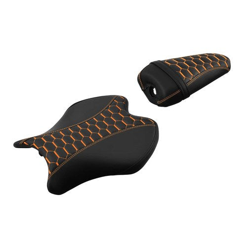 Black+Orange Driver & Passenger Pillion Seat Fit For Yamaha Yzf R6 YZFR6 17-2022
