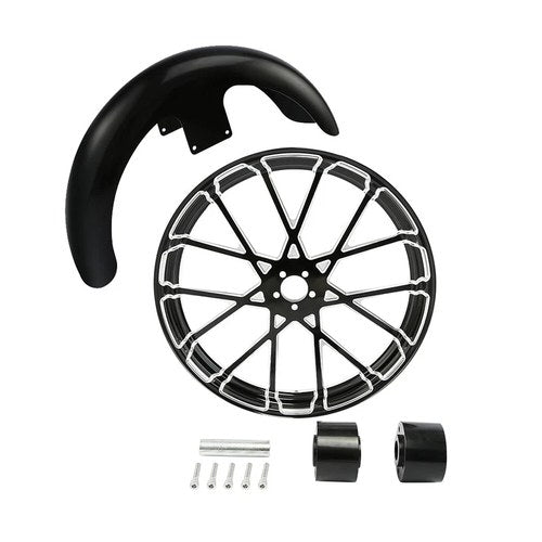21" Front Wheel Rim Dual Hub + Front Fender Fit For Harley Street Glide 08-23