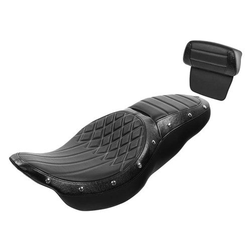 Driver Passenger Seat Backrest Pad Fit For Harley Street Glide Road King 14-23