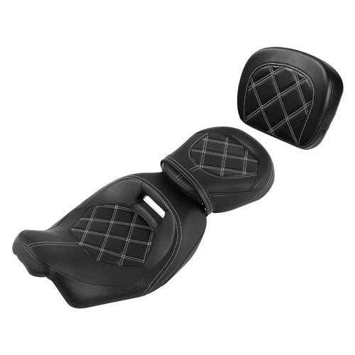 Two Up Driver Passenger Seat &Pad Fit For Harley Touring Road Street Glide 09-23