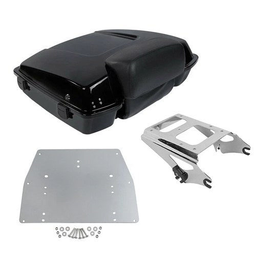 Razor Trunk w/ Mount Rack Plate Fit For Harley Touring Street Road Glide 09-13