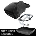 Vivid Black King Trunk Backrest w/ Mount Rack Fit For Harley Touring 1997-2008