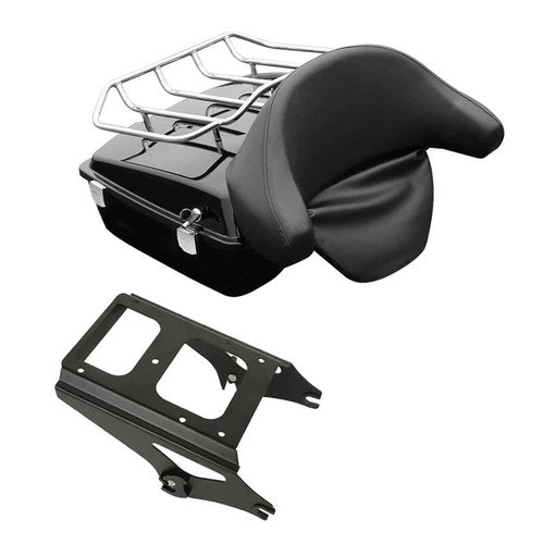 Vivid Black Chopped Trunk Backrest Mount Rack Fit For Harley Touring 2009-2013