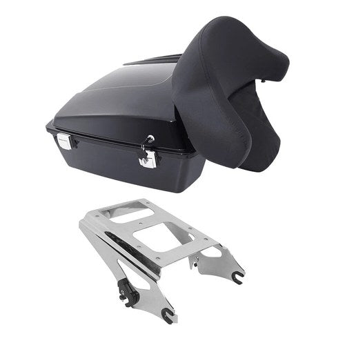 Chopped Trunk Backrest Chrome Mount Rack Fit For Harley Touring Road King 09-13