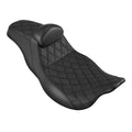Black Driver Passenger Seat w/ Rider Backrest Fit For Harley Touring 2008-2023