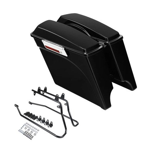 5" Stretched Hard Saddlebags W/ Conversion Brackets Fit For Harley Softail 84-17