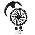 26'' Front Wheel Rim Hub Single Disc + Fender Fit For Harley Touring 1997-2013