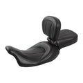 Driver & Passenger Seat w/ Rider Pad Fit For Harley Touring 2009-2023 Black+Red