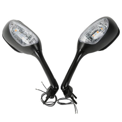 Pair Rear View Mirrors Turn Signals Fit For Suzuki GSXR600 GSXR750 2006-2025