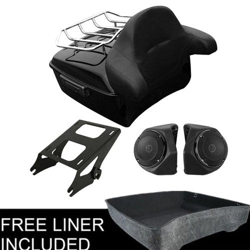 King Trunk Pad Speakers w/ Mount Fit For Harley Electra Glide Road King 14-26