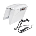 Painted White Hard Saddlebags W/ Conversion Bracket Fit For Harley Softail 84-17