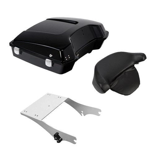 Razor Trunk Pad & Two Up Mount Rack Fit For Harley Road King Street Glide 97-08