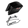 4" Extended Hard Saddlebags &Conversion Bracket Fit For Harley Softail 1984-2017