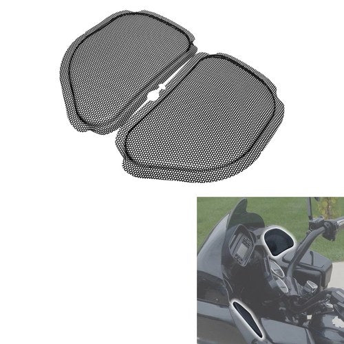 Front Fairing 5"×7" Speaker Grilles Mesh Fit for Harley Road Glide 1998-2013