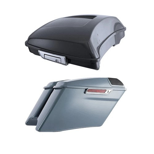 Razor Trunk + Gunship Gray Saddlebags Fit For Harley Touring Road Glide 14-23