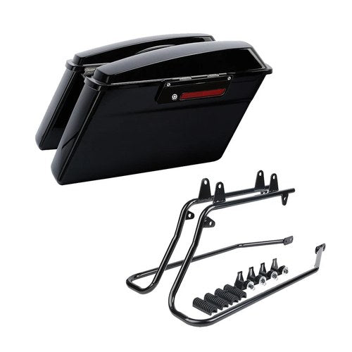 Left & Right Hard Saddlebags W/ Conversion Brackets Fit For Harley Softail 84-17