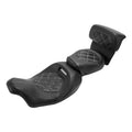 Black Driver Passenger Seat Pad Fit For Harley Touring Road Electra Glide 14-23