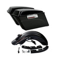 Hard Saddlebags + Rear Fender LED System Fit For Harley Cvo Style Touring 09-13