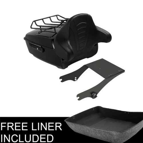 King Trunk Backrest Mount Rack Fit For Harley Touring Street Road Glide 97-2008