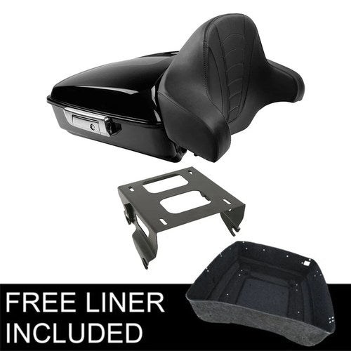 10.7'' Chopped Trunk Pad Solo Mount Rack Fit For Harley Road Glide King 14-up