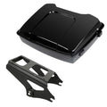 Black Razor Trunk w/ Two-Up Rack Fit For Harley Touring Road Street Glide 09-13