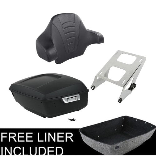 Matte King Trunk Pad Two Up Mount Fit For Harley Electra Glide Road King 14-26