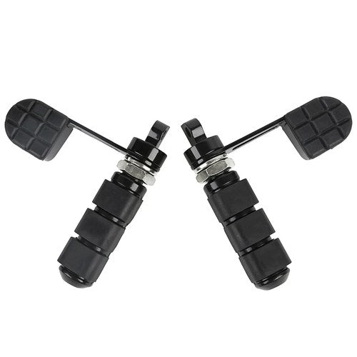 2X Black Stirrup Foot Pegs Heel Rest Fit For Harley Dyna Sportster XL Softail
