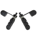 2X Black Stirrup Foot Pegs Heel Rest Fit For Harley Dyna Sportster XL Softail