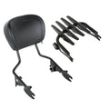 Detachable Sissy Bar Backrest W/ Luggage Rack Fit For Harley Touring 09-24 Black