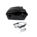 Black Chopped Trunk w/ Mount Rack Fit For Harley Touring Road King Glide 97-08